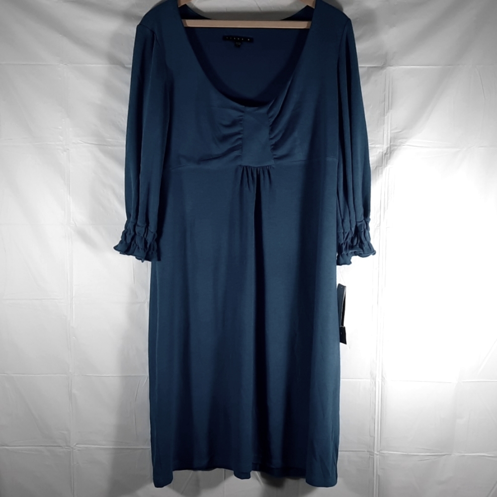NWT TIANA B. TEAL LONG SLV DRESS, SZ S